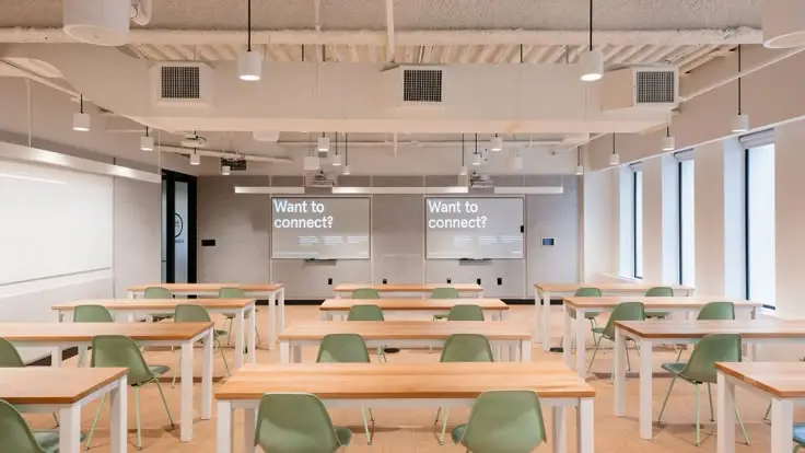 Training hall with interactive screen, wireless presentation and multi-zone audio by Kasturi Technology Malaysia