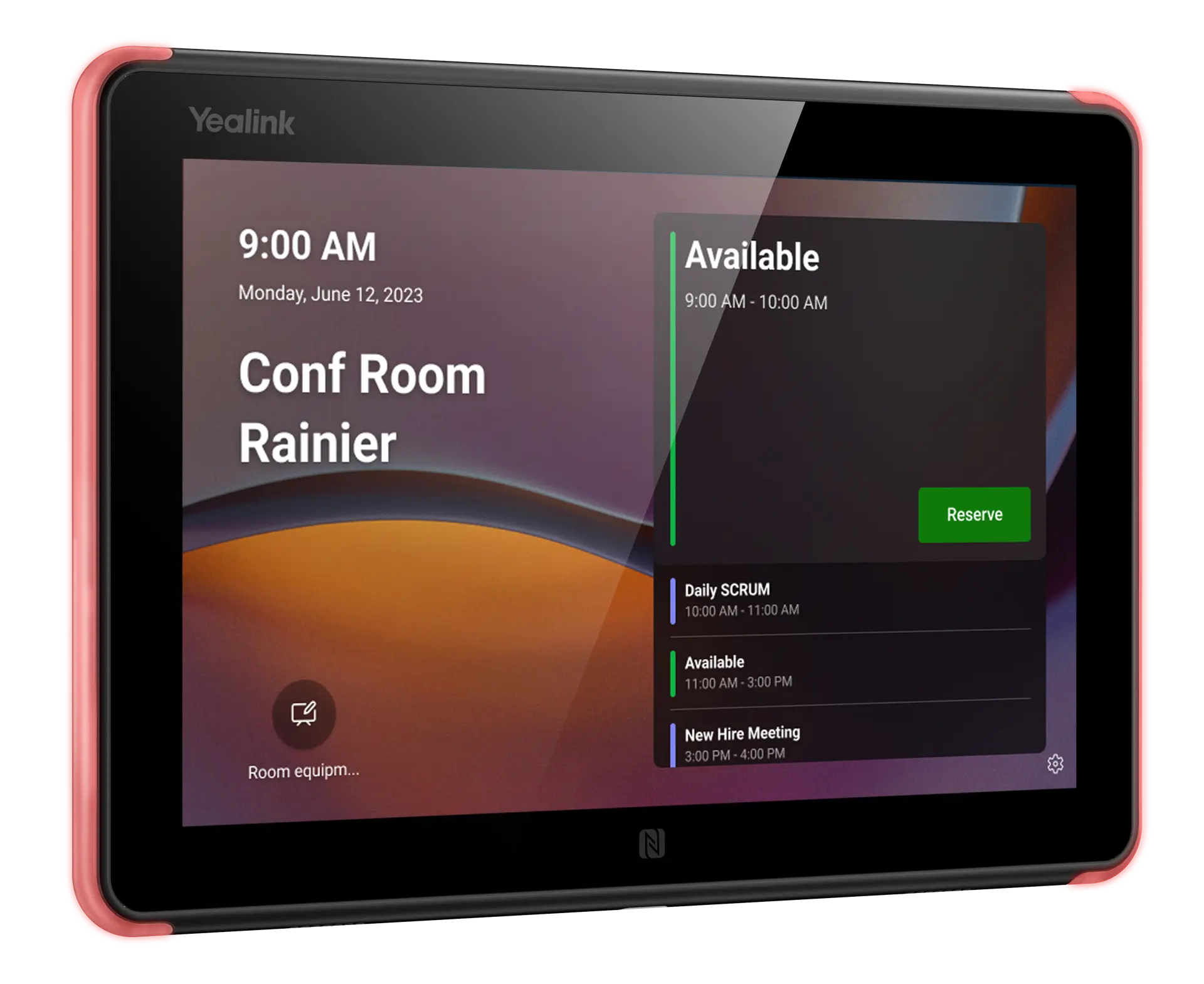 Yealink RoomPanel scheduling display